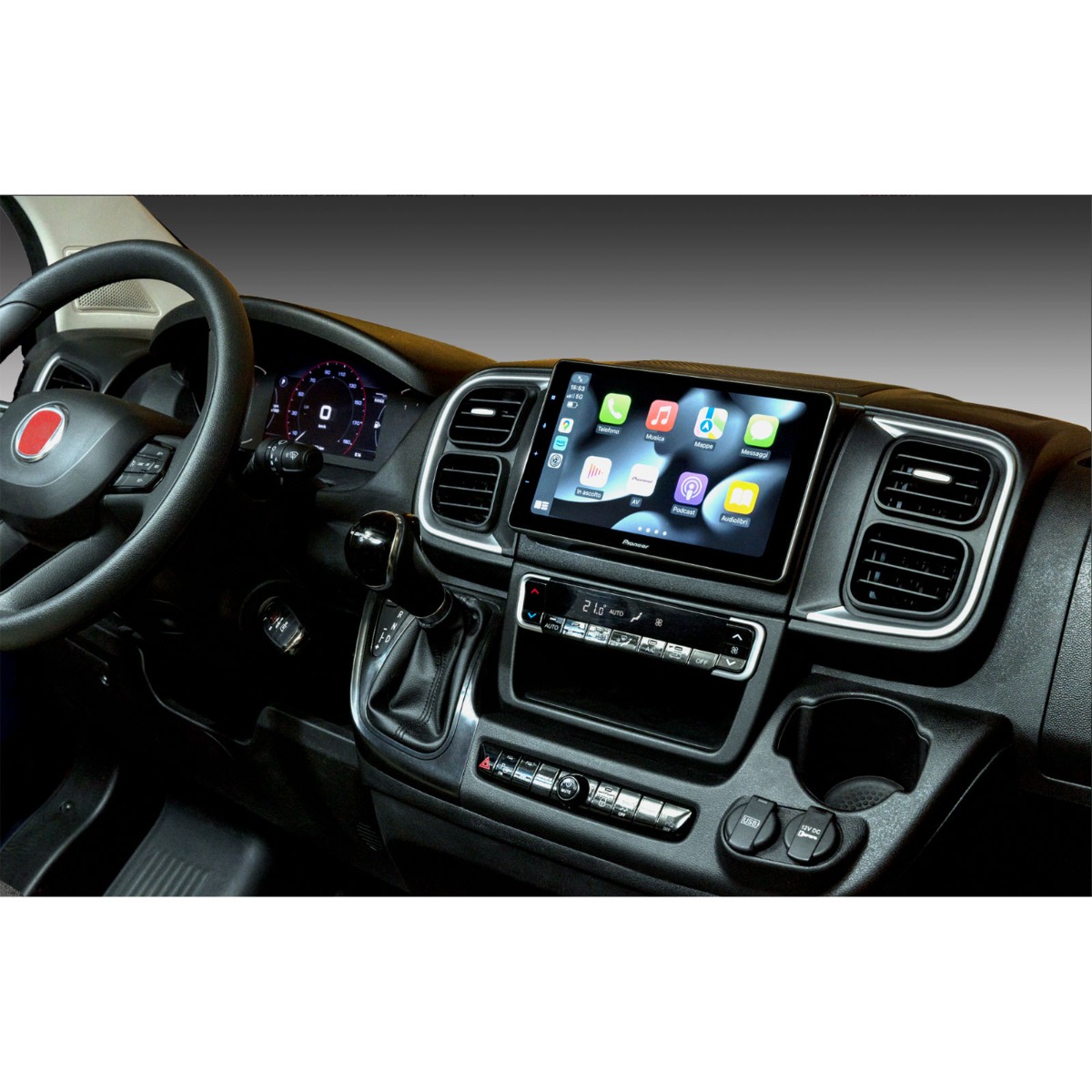 PIONEER 9 Zoll Multimediasystem UKW/DAB+ Radio mit Bluetooth Freisprecheinrichtung, Apple Car-Play und Android Auto zur Darstellung der Handy-Navigation sowie Apps auf dem Radiomonitor zur Ergänzung der optionalen Rückfahrkamera mit Doppellinse